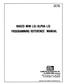 computerAutomation :: lsi :: 10077-00A1 Alpha LSI Programming Ref 